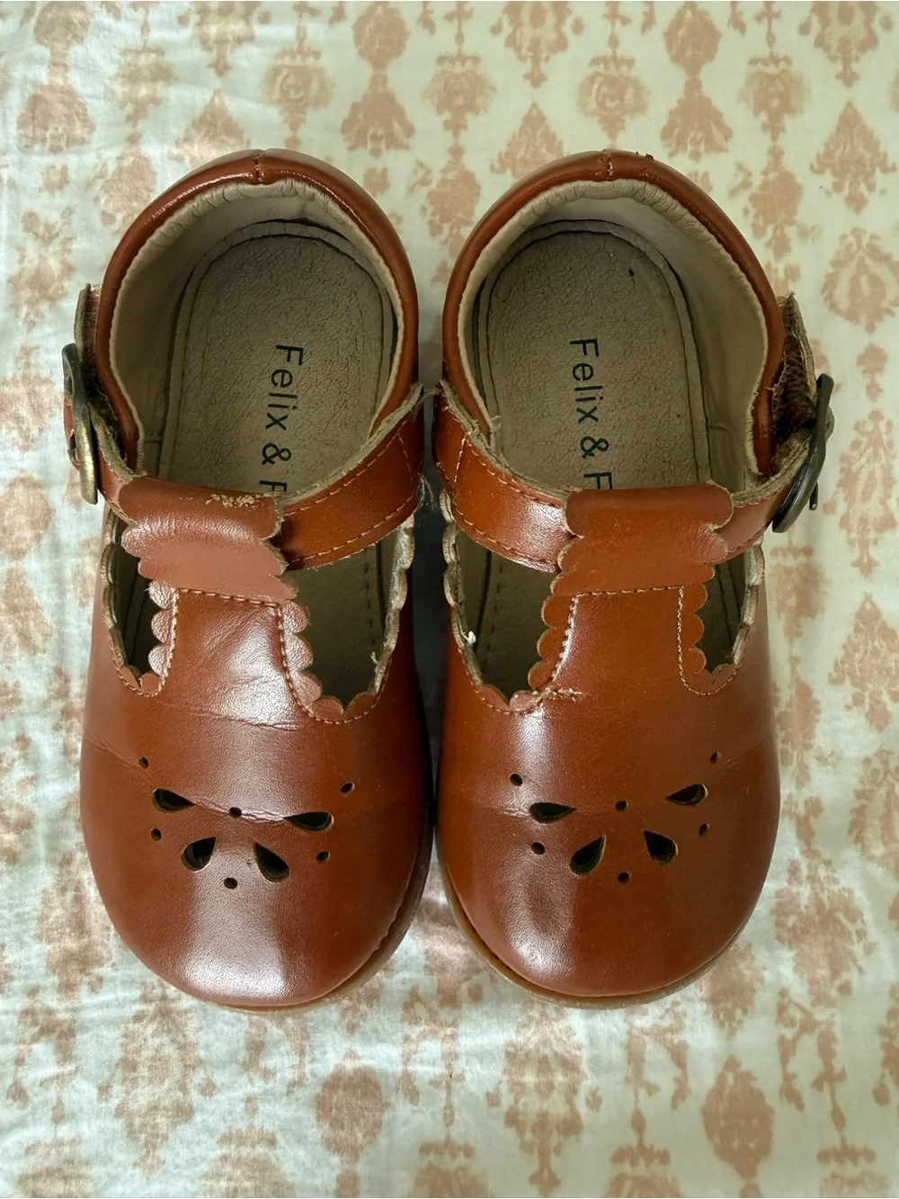 Girls' Brown Leather Mary Jane Shoes